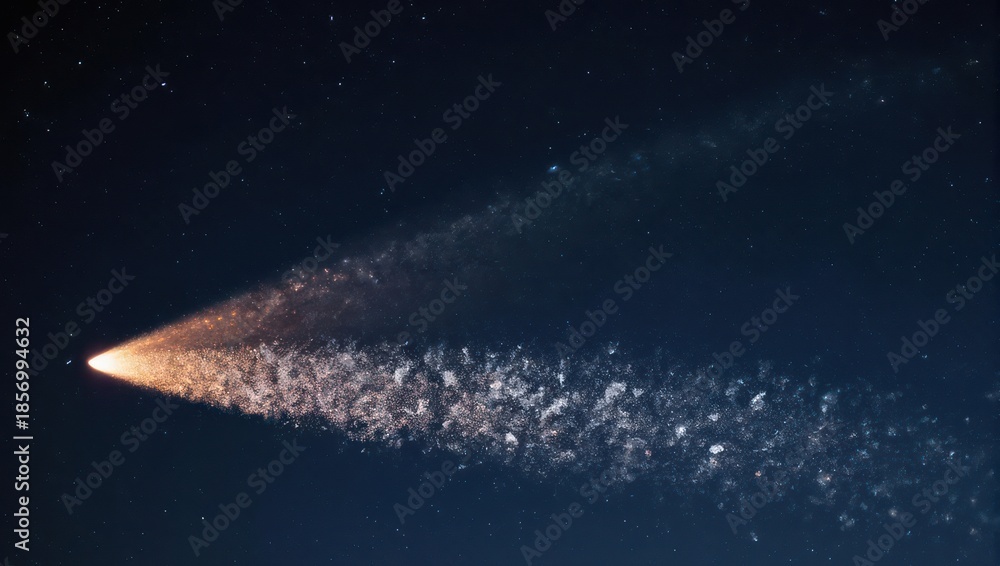 Fototapeta premium A Comet Streaking Through The Dark Night Sky.