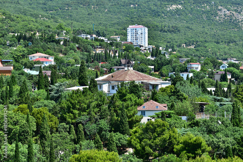 The village of Foros and Foros Park from above, Crimea