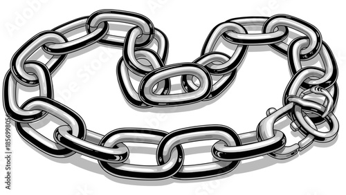 Broken Metal Chain Illustration.