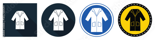 Collection of Four Simple Icons of Robes on Various Backgrounds