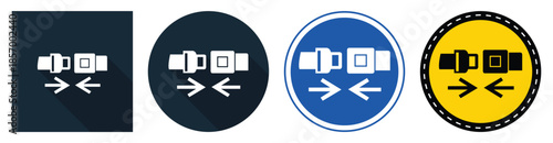 Collection of Seatbelt Icons in Various Styles and Colors for Safety Awareness