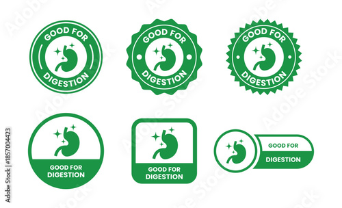 Good for Digestion Icons Set Illustration, Digestive Health, Gut Friendly Food, Probiotic and Stomach Care Symbols Collection for Nutrition, Wellness and Medical Design