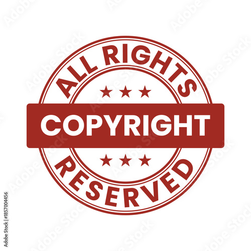 Copyright signs isolated set on white background. Official copyright mark. Document approval stamp. Classic copyright label. Graphic copyright seal. Legal use stamp graphic. Vector illustration