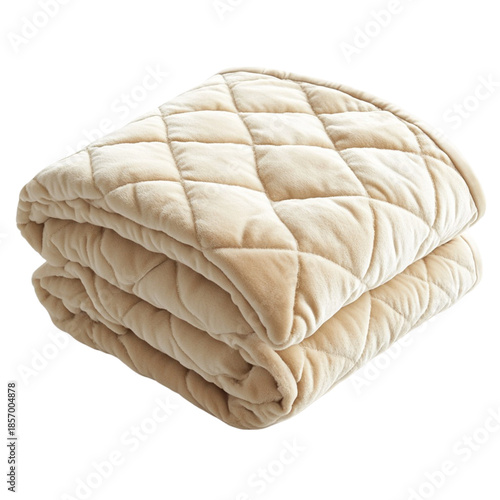 Folded blanket, isolated on transparent background