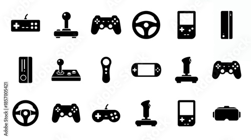Iconic Devices for Play, Digital Gaming, Graphic Design, Creative Environment, Top-Down View