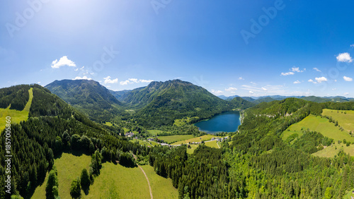 Photography Lunzer See in Lower Austria surrounded by mountains and forest