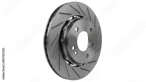 Quadro su tela Slotted brake rotor isolated PNG, car part for braking system, automotive compon
