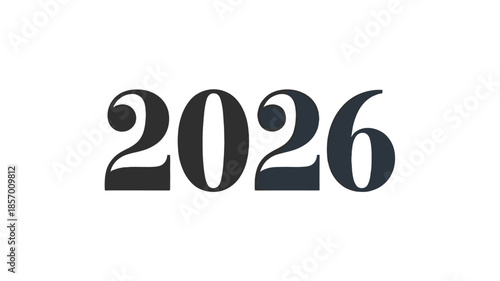 A simple graphic of the year 2026, cleanly designed.