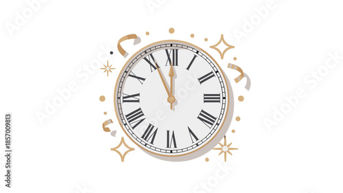 A classic clock counts down to the new year.