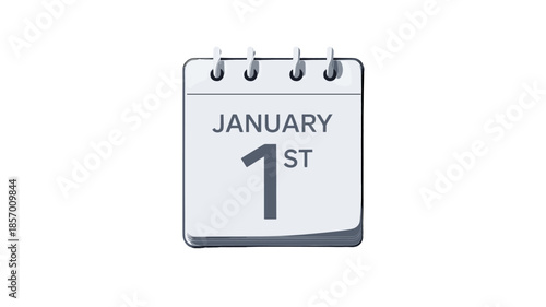A simple calendar image displaying January 1st, perfect for representing the start of a new year.