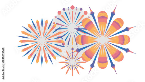 Festive and colorful fireworks display exploding in the night sky.