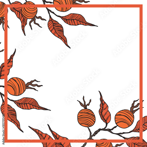 Print for kerchief, bandana, scarf, handkerchief, shawl, neck scarf. Squared pattern with ornament for fabric, textile, silk products. Paisley vector with abstract flowers. Floral folk tracery.