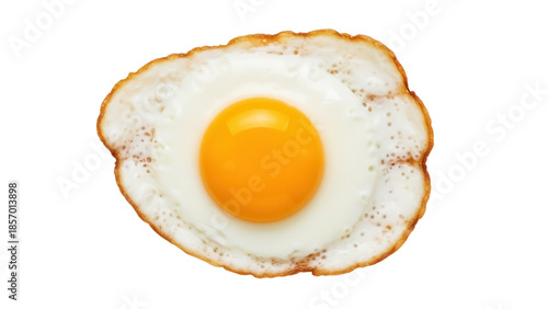 Tableau sur toile Fried egg isolated PNG on transparent background, sunny-side up breakfast food w