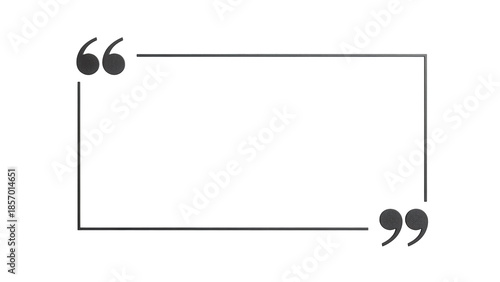 Quadro em tela Black quotation marks frame isolated PNG, quote box graphic element for typograp