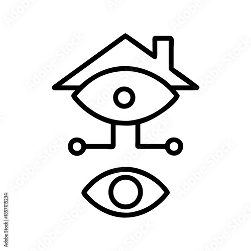 Modern vector icon of AI powered home guardian for smart house security and surveillance concept, protection system graphic
