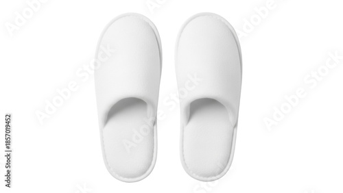 Foto Pair of white hotel slippers isolated PNG on transparent background, comfortable