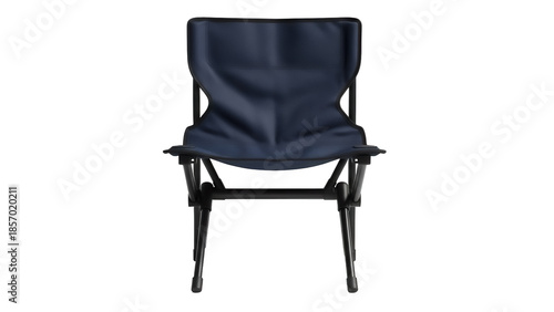 Quadro su tela Dark blue folding camping chair isolated PNG, portable seat for outdoor activiti