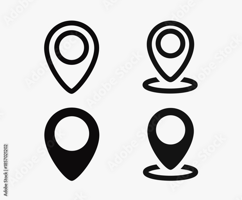 Location map pin icons set. Modern map marker collection. Pinpoint. Location pin icon. Map pin place marker. Map marker pointer icon. GPS location symbol. Flat style vector destination