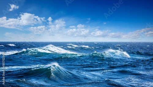 Choppy Ocean Waters Under Clear Blue Sky