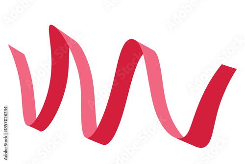 Pink flat ribbons isolated on white background. Ribbon banner vector illustration. Holiday lace.