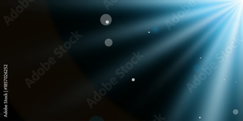 Abstract blue background design featuring a bright spotlight effect with glowing light rays and motion waves across a dark textured backdrop for an artistic wallpaper illustration