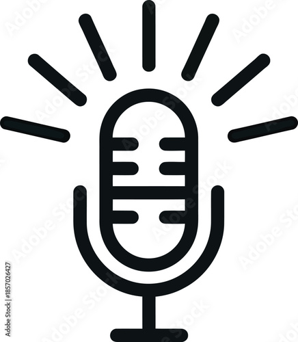 Podcast Microphone Icon Vector Illustration Created with AI
