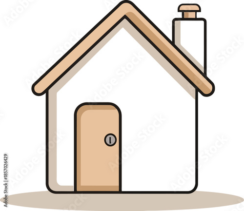 Simple Residential House Icon Vector Illustration Generative AI