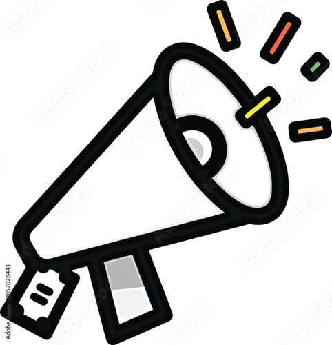 Cartoon Megaphone Announcement Icon Vector Illustration Created with AI