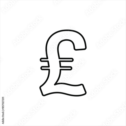 British pound currency symbol uk finance and banking icon design