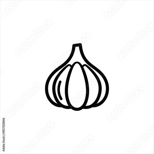 Simple garlic bulb icon representing cooking food and organic produce