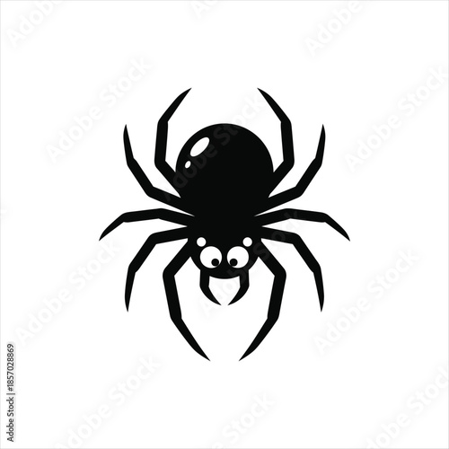 A simple halloween spider silhouette icon digitally created in vector format
