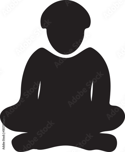 Minimalist human figure silhouette vector design, perfect for relaxation and meditation themes on a transparent background