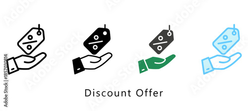 Discount Offer Multi Style Icon. Mini Illustration Relate To Payment Service. Use For Modern Concept, Ui, Ux Web And App Development.
