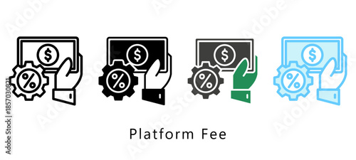 Platform Fee Multi Style Icon. Mini Illustration Relate To Payment Service. Use For Modern Concept, Ui, Ux Web And App Development.