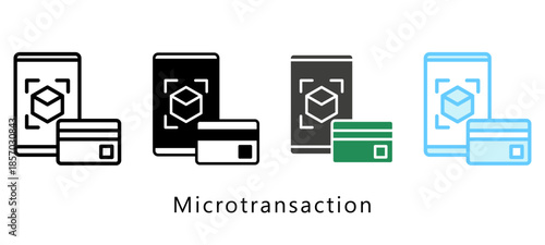Microtransaction Multi Style Icon. Mini Illustration Relate To Payment Service. Use For Modern Concept, Ui, Ux Web And App Development.