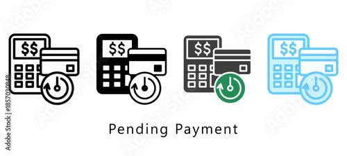 Pending Payment Multi Style Icon. Mini Illustration Relate To Payment Service. Use For Modern Concept, Ui, Ux Web And App Development.