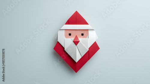 Wallpaper Mural Minimal origami Santa Claus figure on light background Torontodigital.ca