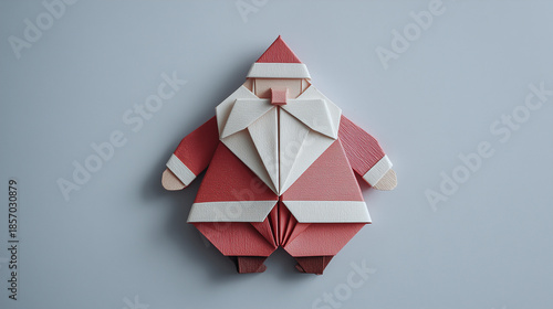 Wallpaper Mural Minimal origami Santa Claus figure on light background Torontodigital.ca