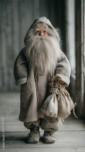 Wallpaper Mural Scandinavian Christmas gnome figurine in minimal rustic interior Torontodigital.ca