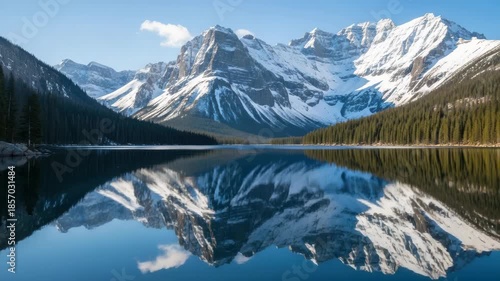 Wallpaper Mural Mountain peaks reflected in still lake Torontodigital.ca
