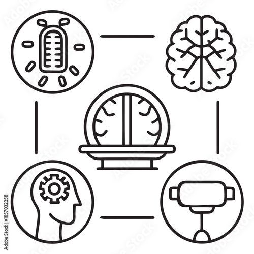 MRI Medical Icons Vector, Hospital & Diagnostics.