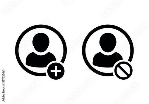 Two user profile icons are displayed one with a plus sign and another with a