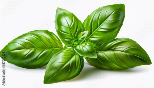 Vibrant Green Basil Leaves Isolated Against A Transparent Backdrop Perfect For Design Element