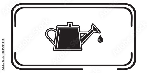 Can with water for watering seedlings thin line icon, spring season concept. Vector graphics. Watering can for irrigation sign on white background, style icon mobile or web design