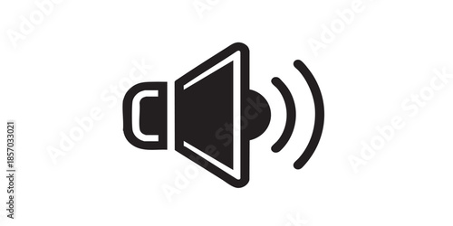 Car horn for sound signals at road ride thin line icon, driver license concept. Vector graphics. Classic signal loudspeaker sign on white background, style icon mobile or web design