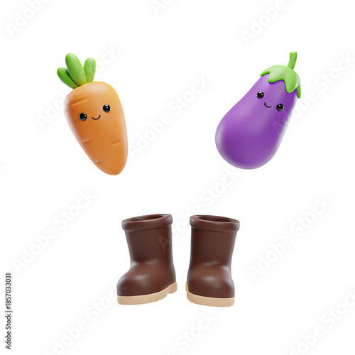 Cute 3D isometric character illustration, friendly expressive mascot on isolated background.