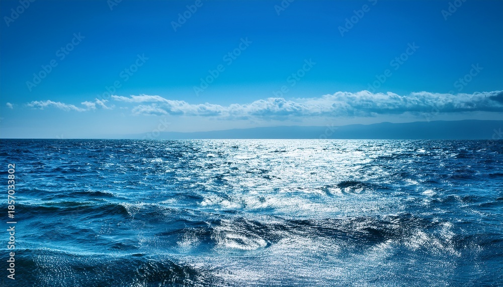 Fototapeta premium Vibrant Blue Waves Of The Black Sea Shimmer Under Daylight Near The Bulgarian Coast Capturing The Calm Texture And Rhythmic Surface Patterns Of The Open Sea
