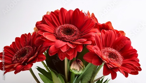 Bouquet Of Red Flowers Isolated On White Background
