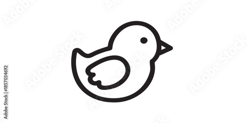 Chicken child thin line icon, spring season concept. Vector graphics. Small chick animal, farming sign on white background, style icon mobile or web desig