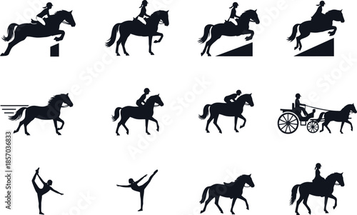 Equestrian and dance silhouettes